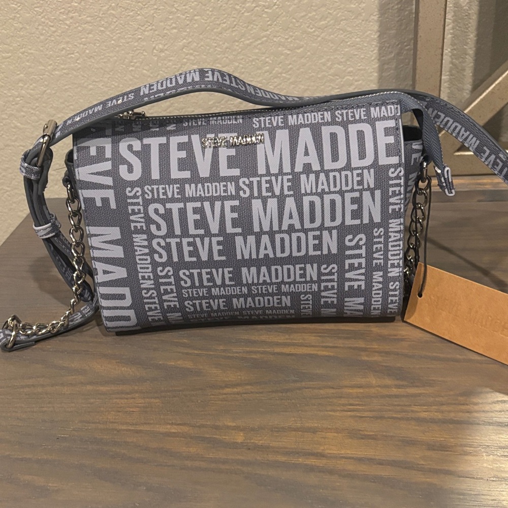 Steve Madden Blue Gray Logo Belt Bag/NEW
